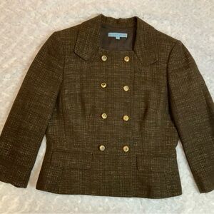 ANTONIO MELANI Dark Brown Double-Breasted Blazer Women’s 8